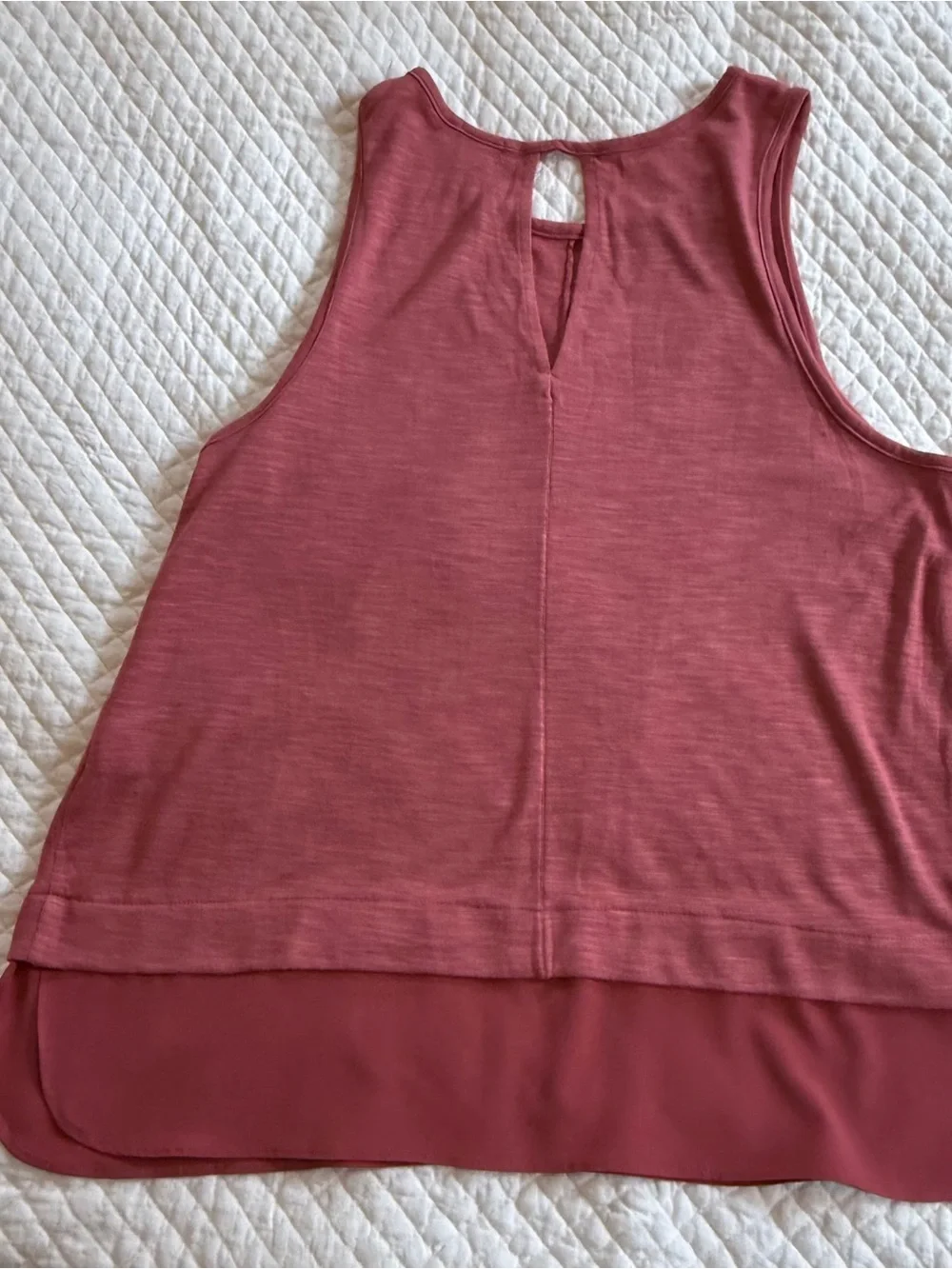 J. Crew Dusty Rose Layered Hem Tank